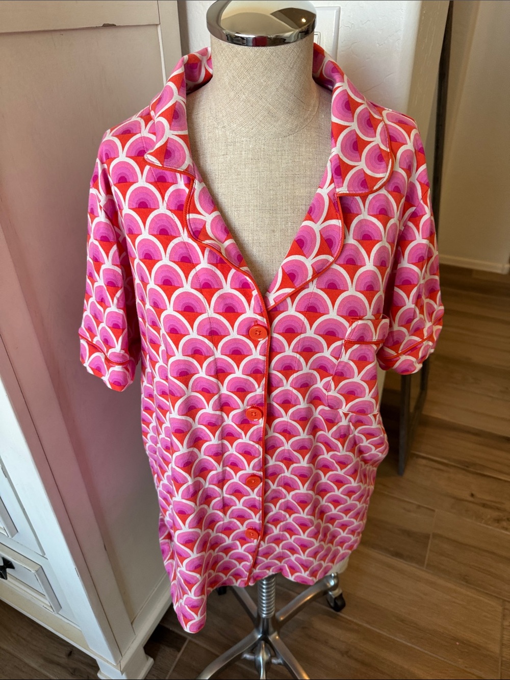 BedHead x Trina Turk XL Scallop Stretch Jersey cropped pj set